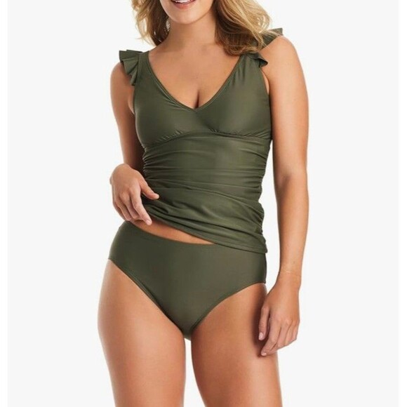 New Ellen Tracy Black Tankini  swimsuit Bathing Suit Sz 8 - Picture 3 of 9